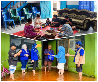 Rumah PAN Jadi Lokasi Pengungsian, PAN Dumai Bagikan Nasi Bungkus untuk Warga