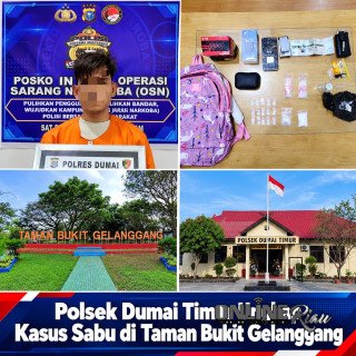 Polsek Dumai Timur Ungkap Kasus Sabu di Taman Bukit Gelanggang, 17 Paket Seberat 26,43 Gram Disita